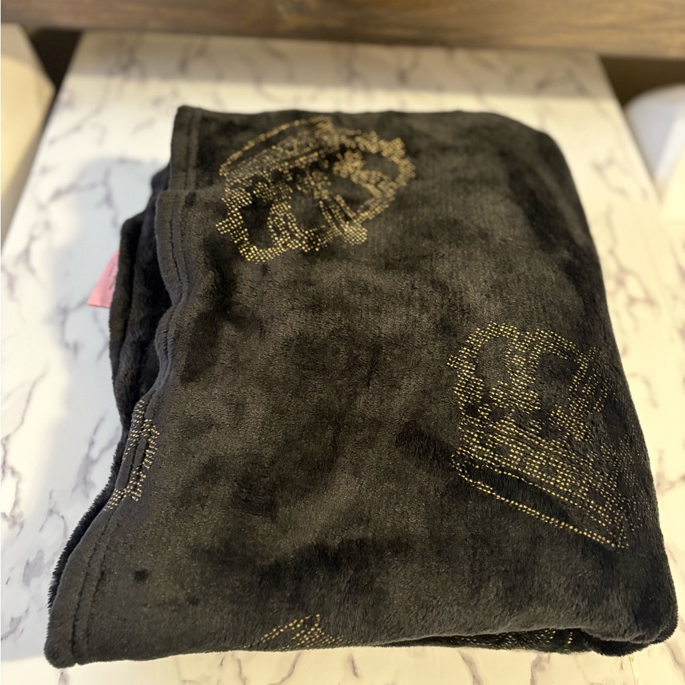 Juicy Couture Black and Gold Blanket